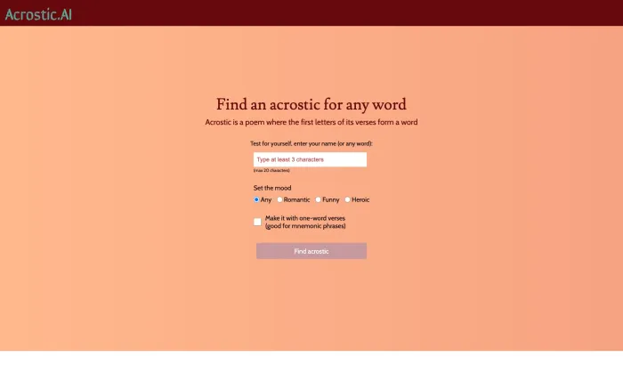 Acrostic AI Acrostic AI