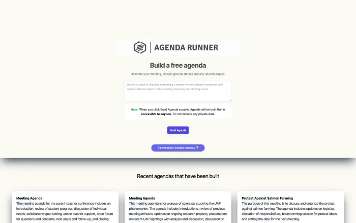 Agenda Runner Agenda Runner