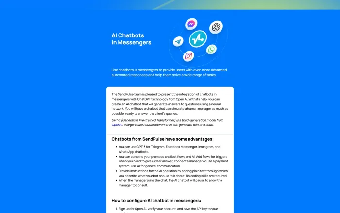 AI Chatbots in Messengers AI Chatbots in Messengers
