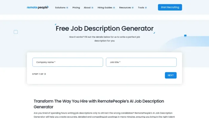 Recooty - Job Description Generator Recooty - Job Description Generator