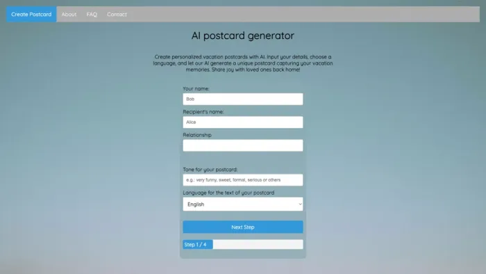 AI postcard generator AI postcard generator
