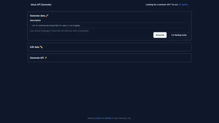 AI-Powered Mock API Generator AI-Powered Mock API Generator