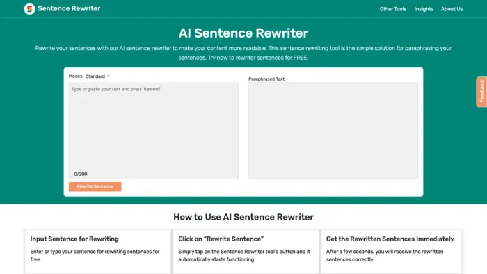AI Sentence Rewriter AI Sentence Rewriter