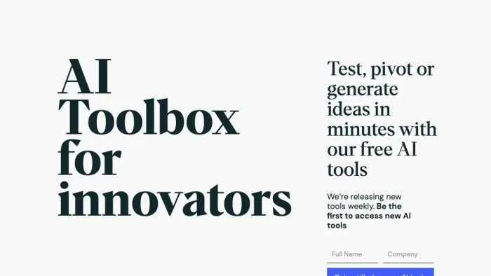AI Toolbox for innovators AI Toolbox for innovators