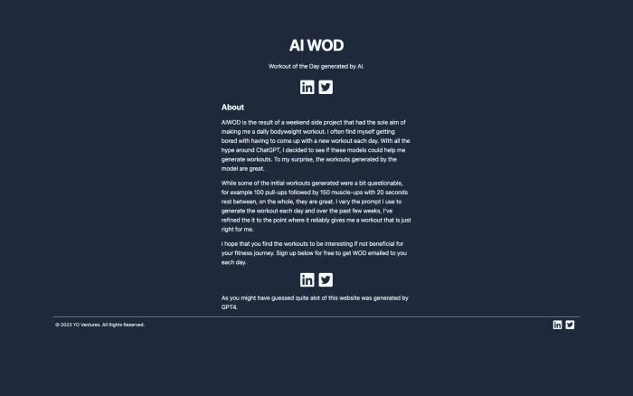 AI WOD AI WOD