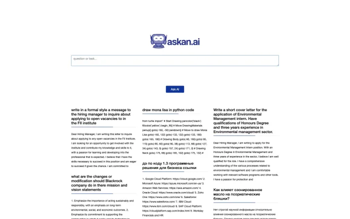 Ask an AI Ask an AI