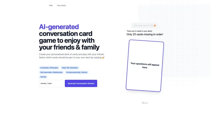 Langame card game Langame card game