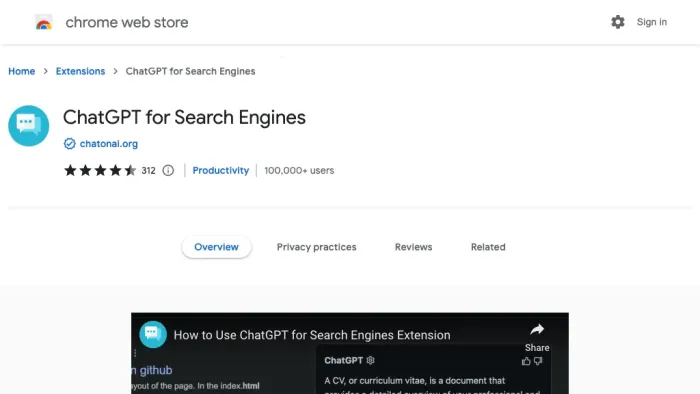 ChatGPT Chrome Extension ChatGPT Chrome Extension