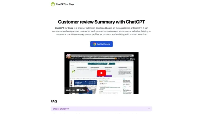 ChatGPT for Shop ChatGPT for Shop