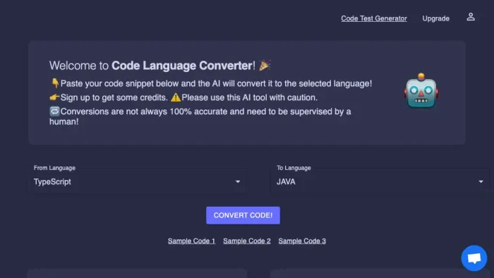 Code Language Converter Code Language Converter