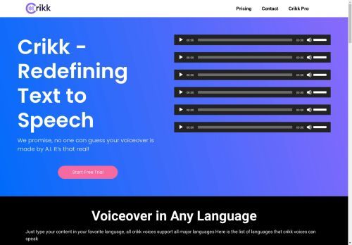 Crikk - Text To Speech Crikk - Text To Speech