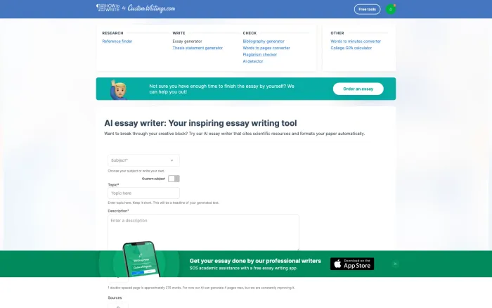 CustomWritings AI Essay Writer CustomWritings AI Essay Writer