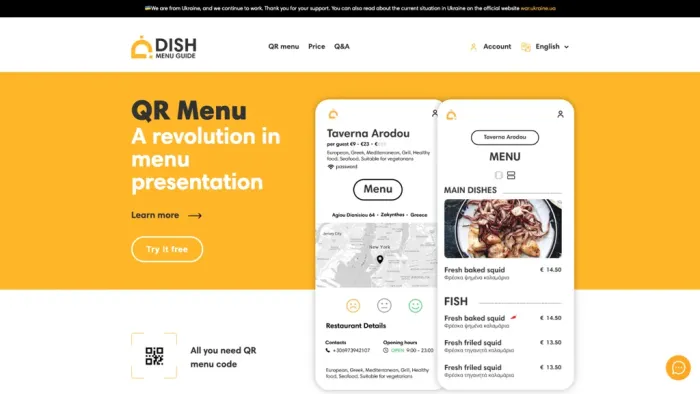 Dish menu guide Dish menu guide