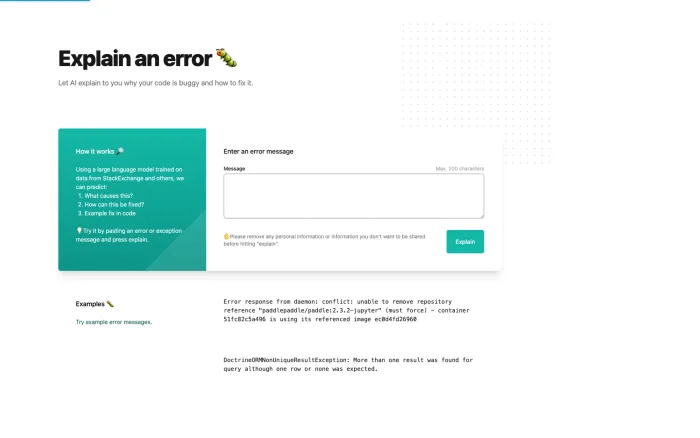 Explain An Error Explain An Error