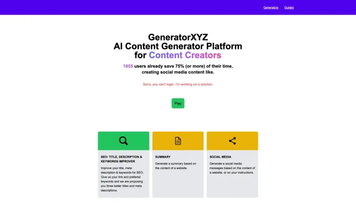 Generator XYZ Generator XYZ