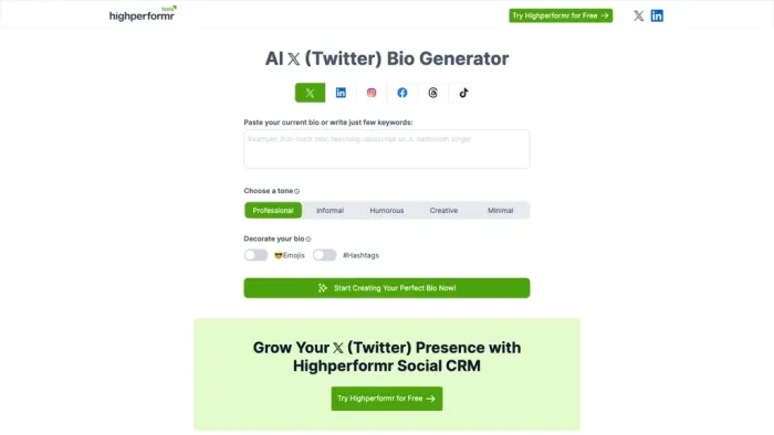 HighPerformer Social Bio HighPerformer Social Bio