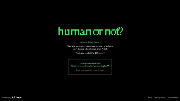 Human or Not Human or Not