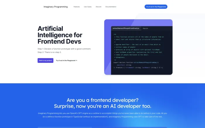 Imaginary Programming Imaginary Programming