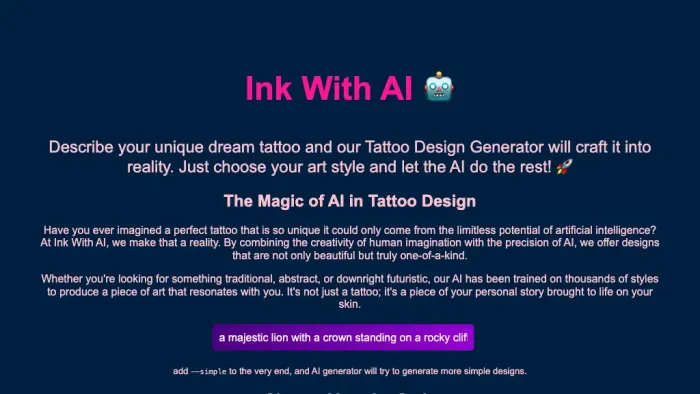Ink With AI - tattoo designer Ink With AI - tattoo designer