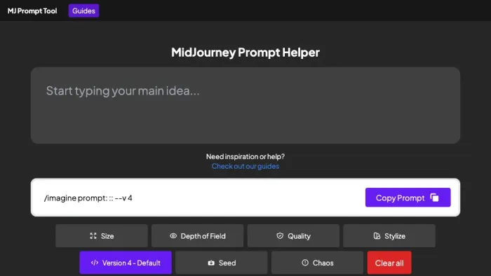 MidJourney Prompt Tool MidJourney Prompt Tool