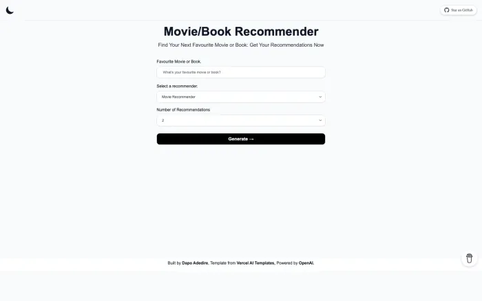 Movie & Book Recommender Movie & Book Recommender