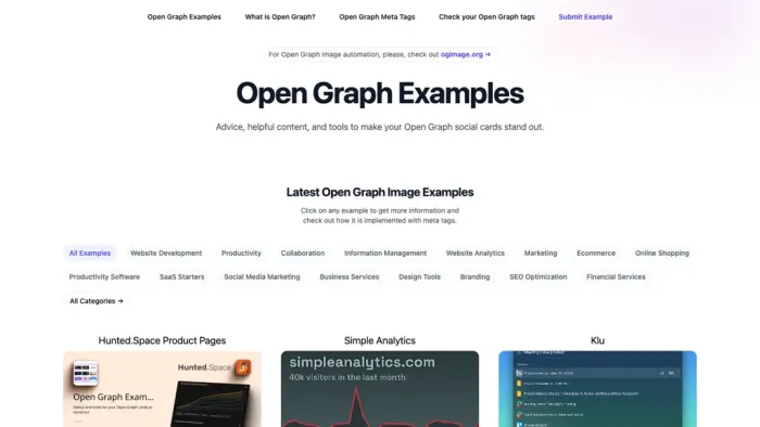 Open Graph Examples Open Graph Examples
