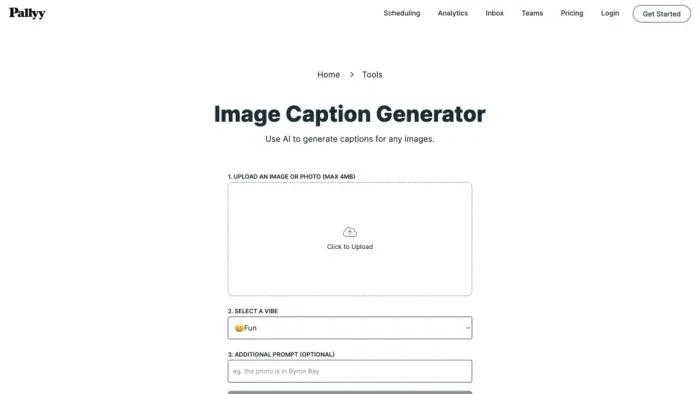 Pallyy image caption generator Pallyy image caption generator