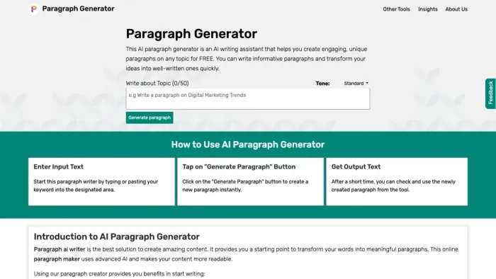 Paragraph Generator Paragraph Generator