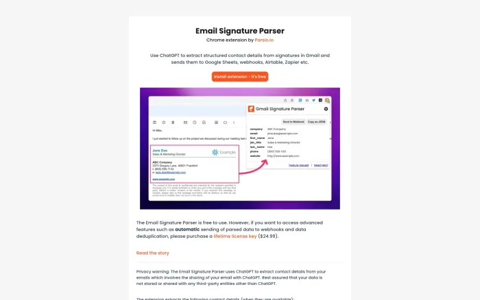 Gmail Signature Parser Gmail Signature Parser