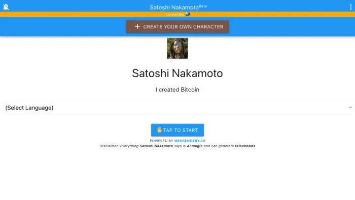 Satoshi Nakamoto Chatbot Satoshi Nakamoto Chatbot