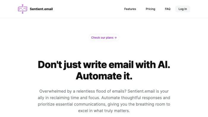Sentient Email Sentient Email