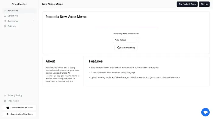 SpeakNotes SpeakNotes