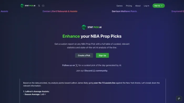Stat Pick AI Stat Pick AI