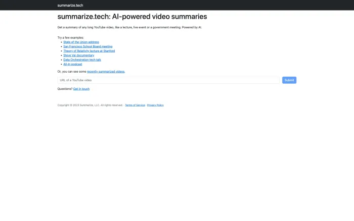 Summarize Tech Summarize Tech