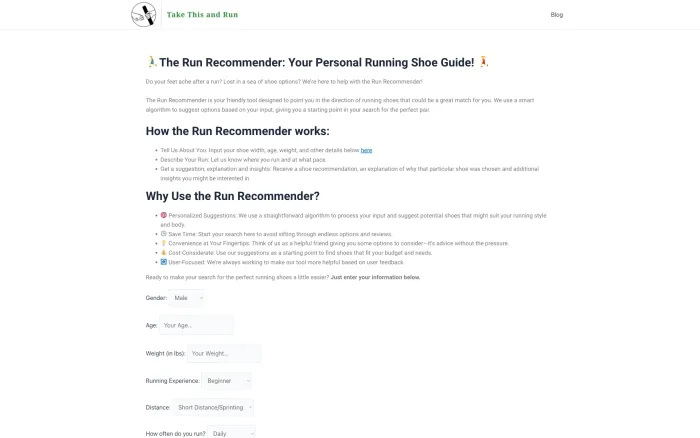 Run Recommender Run Recommender