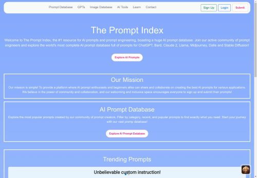 The Prompt Index The Prompt Index
