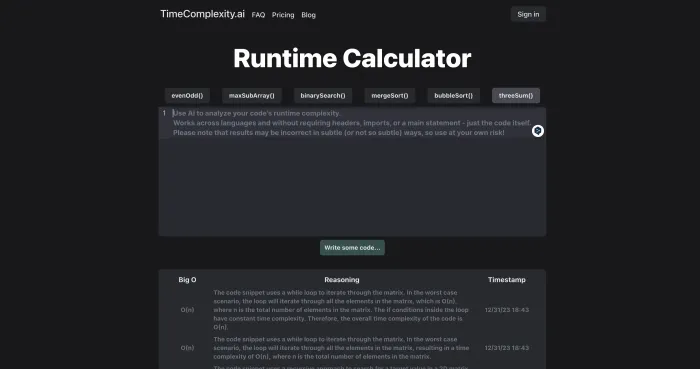 Timecomplexity Timecomplexity