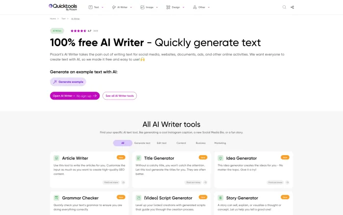 AI Writer by Picsart AI Writer by Picsart