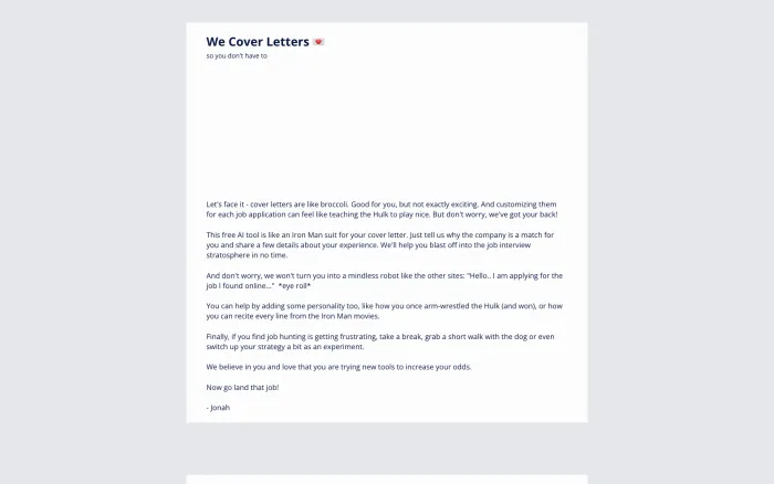 We Cover Letters We Cover Letters