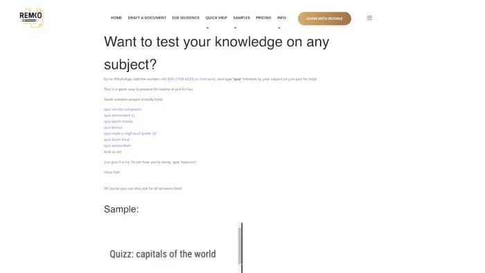 Whatsapp Quiz generator Whatsapp Quiz generator