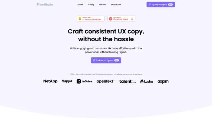 Frontitude’s UX Writing Assistant Frontitude’s UX Writing Assistant