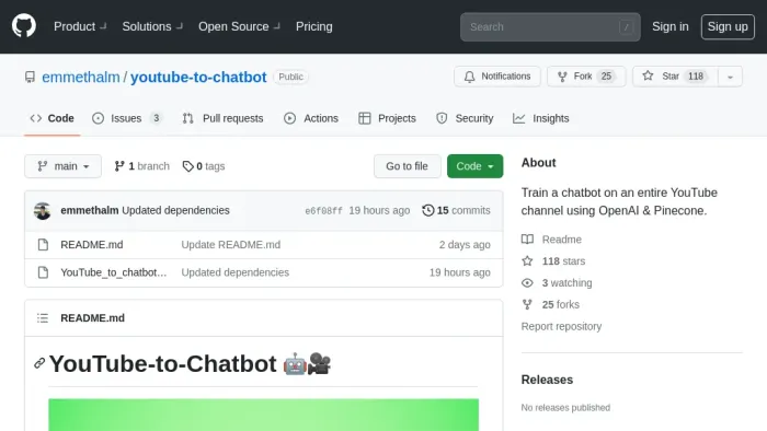 YouTube to Chatbot YouTube to Chatbot